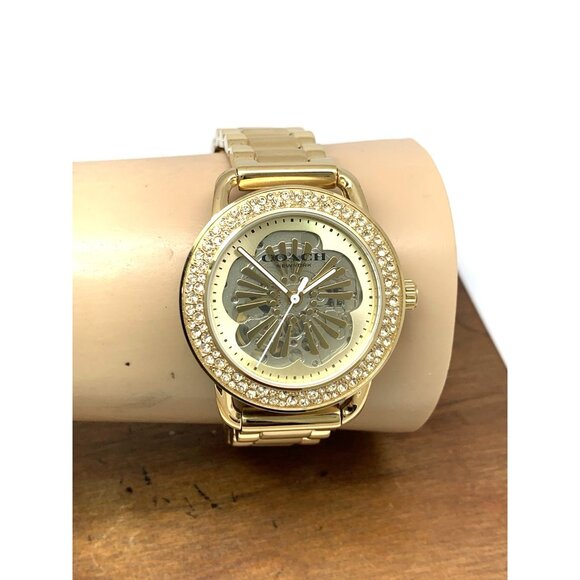 Coach Women's Watch 14504368 Cruiser Automatic Gold Stainless Steel Gemmed 37mm - Picture 11 of 14